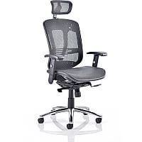 Mirage II Executive Office Chair Black Mesh With Lumbar Support Seat Slide Adjustable Arms & Headrest