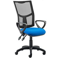 Eclipse II Lever Task Operator Office Chair Mesh Back With Blue Seat & Loop Arms