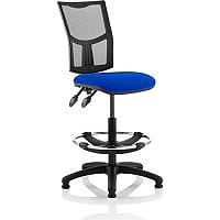 Eclipse II Lever Task Operator Office Chair Mesh Back With Blue Seat With Draughtsman Kit