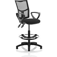 Eclipse II Lever Task Operator Office Chair Mesh Back With Black Seat With loop Arms With Draughtsman Kit