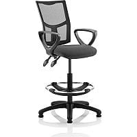 Eclipse II Lever Task Operator Office Chair Mesh Back With Charcoal Seat With loop Arms With Draughtsman Kit