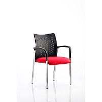 Academy Boardroom & Visitor Chair With Arms Cherry Red