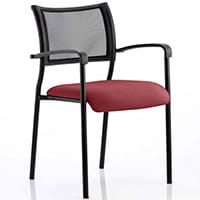 Brunswick Boardroom & Visitor Armchair with Black Frame & Chilli Red Seat