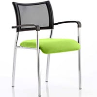 Brunswick Boardroom & Visitor Armchair with Chrome Frame & Swizzle Green Seat