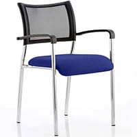Brunswick Boardroom & Visitor Armchair with Chrome Frame & Serene Blue Seat