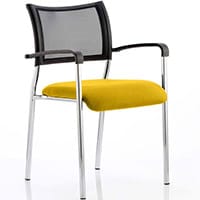Brunswick Boardroom & Visitor Armchair with Chrome Frame & Sunset Yellow Seat