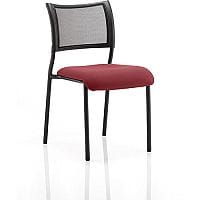 Brunswick Boardroom & Visitor Chair with Black Frame & Chilli Red Seat
