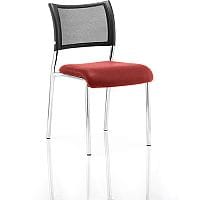 Brunswick Boardroom & Visitor Chair with Chrome Frame & Cherry Red Seat