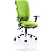 Chiro 24 Hour Task Operator Chair - High Back - Height Adjustable - Folding Arms - Myrrh Green - Adjustable Pump Up Lumbar - Weight Tolerance 150kg