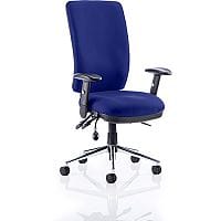 Chiro 24 Hour Task Operator Chair - High Back - Height Adjustable - Folding Arms - Stevia Blue - Adjustable Pump Up Lumbar - Weight Tolerance 150kg