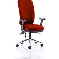 Chiro 24 Hour Task Operator Chair - High Back - Height Adjustable - Folding Arms - Tabasco Orange - Adjustable Pump Up Lumbar - Weight Tolerance 150kg