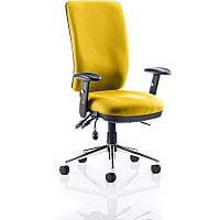 Chiro 24 Hour Task Operator Chair - High Back - Height Adjustable - Folding Arms - Senna Yellow - Adjustable Pump Up Lumbar - Weight Tolerance 150kg