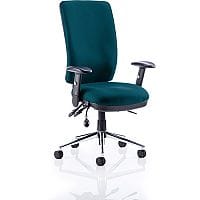 Chiro 24 Hour Task Operator Chair - High Back - Height Adjustable - Folding Arms - Marianga Teal - Adjustable Pump Up Lumbar - Weight Tolerance 150kg