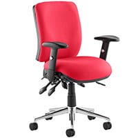 Chiro 24 Hour Task Operator Chair - Medium Back -Height Adjustable Arms - Bergamot Cherry - Adjustable Pump Up Lumbar - Height Adjustable Back Rest - Weight Tolerance 150kg