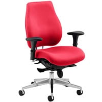 Chiro Plus 24 Hour Posture Office Chair - High Back Multi-Functional Arms - Lumbar Support -Seat Slide- Cherry Red - Weight Tolerance 150kg