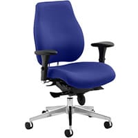 Chiro Plus 24 Hour Posture Office Chair - High Back Multi-Functional Arms - Lumbar Support -Seat Slide- Serene Blue - Weight Tolerance 150kg
