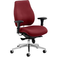 Chiro Plus 24 Hour Posture Office Chair - High Back Multi-Functional Arms - Lumbar Support -Seat Slide- Chilli Red - Weight Tolerance 150kg