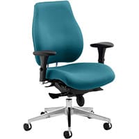Chiro Plus 24 Hour Posture Office Chair - High Back Multi-Functional Arms - Lumbar Support -Seat Slide- Kingfisher Green - Weight Tolerance 150kg