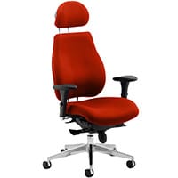 Chiro Plus Ultimate 24 Hour Posture Office Chair - High Back - Headrest - Adjustable Lumbar Support - Seat Slide - Pimento Rustic Orange