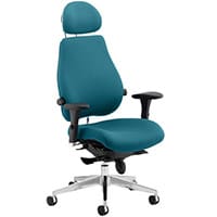 Chiro Plus Ultimate 24 Hour Posture Office Chair - High Back - Headrest - Adjustable Lumbar Support - Seat Slide - Kingfisher Green