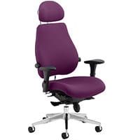 Chiro Plus Ultimate 24 Hour Posture Office Chair - High Back - Headrest - Adjustable Lumbar Support - Seat Slide - Purple