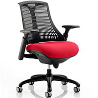 Flex Task Operator Office Chair Black Frame Black Back Cherry Red Seat