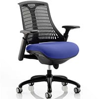 Flex Task Operator Office Chair Black Frame Black Back Serene Blue Seat