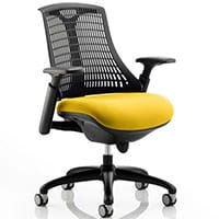 Flex Task Operator Office Chair Black Frame Black Back Sunset Yellow Seat