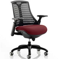 Flex Task Operator Office Chair Black Frame Black Back Chilli Red Seat