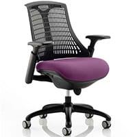 Flex Task Operator Office Chair Black Frame Black Back Purple Seat