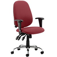 Lisbon High Back Task Operator Office Chair Chilli Red