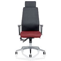 Onyx 24 Hour Posture Office Chair - High Back - Seat Slide - Adjustable Lumbar Support - Adjustable Arms - Headrest - Black Back - Chilli Red Seat - Weight Tolerance 135kg
