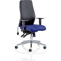 Onyx 24 Hour Posture Office Chair - High Back - Seat Slide - Adjustable Lumbar Support - Adjustable Arms - Black Back - Serene Blue Seat - Weight Tolerance 135kg