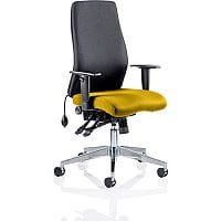 Onyx 24 Hour Posture Office Chair - High Back - Seat Slide - Adjustable Lumbar Support - Adjustable Arms - Black Back - Sunset Yellow Seat - Weight Tolerance 135kg
