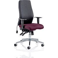 Onyx 24 Hour Posture Office Chair - High Back - Seat Slide - Adjustable Lumbar Support - Adjustable Arms - Black Back - Purple Seat - Weight Tolerance 135kg