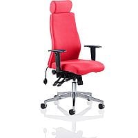 Onyx 24 Hour Posture Office Chair - High Back - Headrest - Seat Slide - Adjustable Lumbar Support - Adjustable Arms - Cherry Red - Weight Tolerance 135kg