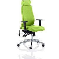 Onyx 24 Hour Posture Office Chair - High Back - Headrest - Seat Slide - Adjustable Lumbar Support - Adjustable Arms - Swizzle Green - Weight Tolerance 135kg