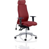 Onyx 24 Hour Posture Office Chair - High Back - Headrest - Seat Slide - Adjustable Lumbar Support - Adjustable Arms - Chilli Red - Weight Tolerance 135kg