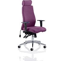 Onyx 24 Hour Posture Office Chair - High Back - Headrest - Seat Slide - Adjustable Lumbar Support - Adjustable Arms - Purple - Weight Tolerance 135kg
