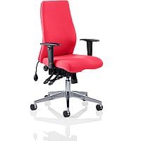 Onyx 24 Hour Posture Office Chair - High Back - Seat Slide - Adjustable Lumbar Support - Adjustable Arms - Cherry Red - Weight Tolerance 135kg