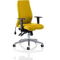 Onyx 24 Hour Posture Office Chair - High Back - Seat Slide - Adjustable Lumbar Support - Adjustable Arms - Sunset Yellow - Weight Tolerance 135kg