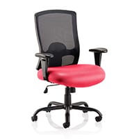 Portland HD - Heavy Duty - Mesh Back Task Operator Office Chair - Robust Frame, Large Seat & Back - Max Weight 32 Stone/205kg - Cherry Red
