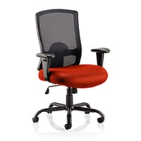Portland HD - Heavy Duty - Mesh Back Task Operator Office Chair - Robust Frame, Large Seat & Back - Max Weight 32 Stone/205kg- Rustic Orange