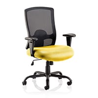 Portland HD - Heavy Duty - Mesh Back Task Operator Office Chair - Robust Frame, Large Seat & Back - Max Weight 32 Stone/205kg- Sunset Yellow