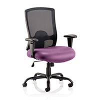 Portland HD - Heavy Duty - Mesh Back Task Operator Office Chair - Robust Frame, Large Seat & Back - Max Weight 32 Stone/205kg - Purple
