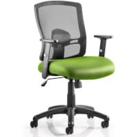 Portland Medium Black Mesh Back Task Operator Chair with Height Adjustable Arms & Swizzle Green Seat