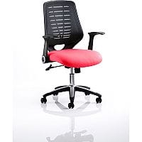 Relay Task Operator Office Chair Black Back Cherry Red