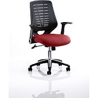 Relay Task Operator Office Chair Black Back Chilli Red