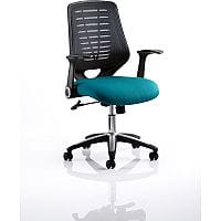 Relay Task Operator Office Chair Black Back Kingfisher Green