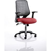 Relay Task Operator Office Chair Silver Back Chilli Red